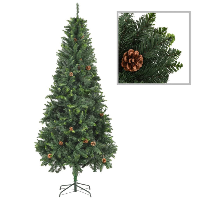 vidaXL Artificial Christmas Tree with Pine Cones Green 210 cm - MiniDM Store