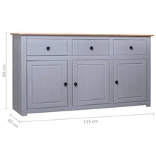Load image into Gallery viewer, vidaXL Sideboard Grey 135x40x80 cm Solid Pinewood Panama Range - MiniDM Store
