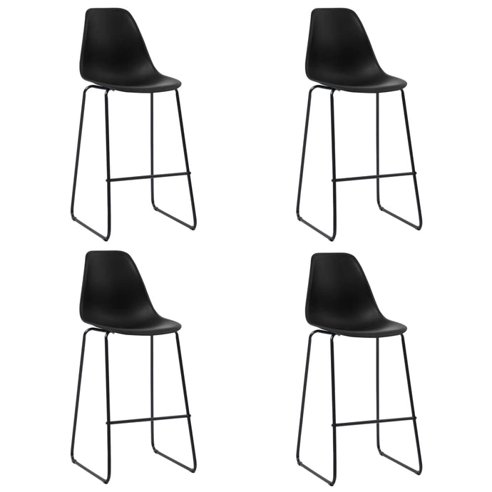 Bar Chairs 4 pcs Black Plastic