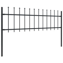 Load image into Gallery viewer, vidaXL Garden Fence with Spear Top Steel 8.5x0.6 m Black - MiniDM Store
