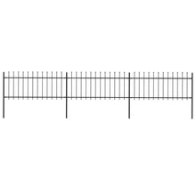 Load image into Gallery viewer, vidaXL Garden Fence with Spear Top Steel 5.1x0.8 m Black - MiniDM Store
