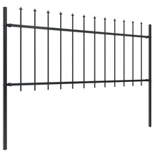 Load image into Gallery viewer, vidaXL Garden Fence with Spear Top Steel 5.1x0.8 m Black - MiniDM Store
