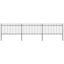 Load image into Gallery viewer, vidaXL Garden Fence with Spear Top Steel 5.1x1 m Black - MiniDM Store
