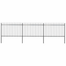 Load image into Gallery viewer, vidaXL Garden Fence with Spear Top Steel 5.1x1.2 m Black - MiniDM Store
