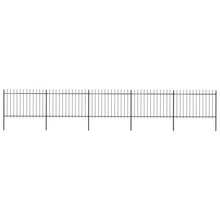 Load image into Gallery viewer, vidaXL Garden Fence with Spear Top Steel 8.5x1.2 m Black - MiniDM Store
