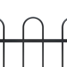 Load image into Gallery viewer, vidaXL Garden Fence with Hoop Top Steel 3.4x0.8 m Black - MiniDM Store
