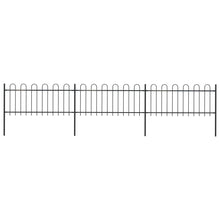 Load image into Gallery viewer, vidaXL Garden Fence with Hoop Top Steel 5.1x0.8 m Black - MiniDM Store
