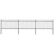Load image into Gallery viewer, vidaXL Garden Fence with Hoop Top Steel 5.1x1 m Black - MiniDM Store
