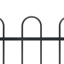 Load image into Gallery viewer, vidaXL Garden Fence with Hoop Top Steel 5.1x1 m Black - MiniDM Store
