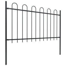 Load image into Gallery viewer, vidaXL Garden Fence with Hoop Top Steel 8.5x1 m Black - MiniDM Store
