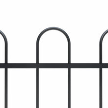 Load image into Gallery viewer, vidaXL Garden Fence with Hoop Top Steel 8.5x1 m Black - MiniDM Store
