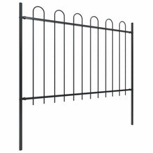 Load image into Gallery viewer, vidaXL Garden Fence with Hoop Top Steel 3.4x1.2 m Black - MiniDM Store
