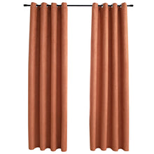 Load image into Gallery viewer, Blackout Curtains with Metal Rings 2 pcs Rust 140x175 cm
