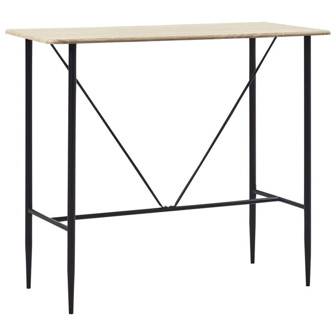 vidaXL Bar Table Oak 120x60x110 cm MDF - MiniDM Store