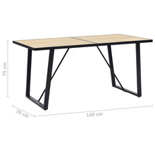 Load image into Gallery viewer, vidaXL Dining Table Oak 140x70x75 cm MDF - MiniDM Store
