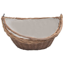 Load image into Gallery viewer, Firewood Basket with Handle 57x46.5x52 cm Brown Willow
