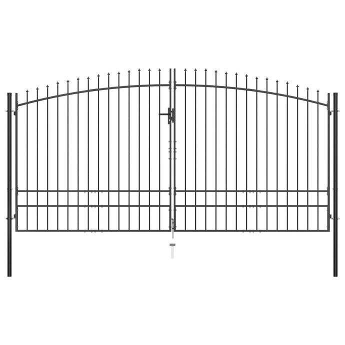 vidaXL Double Door Fence Gate with Spear Top 400x248 cm - MiniDM Store