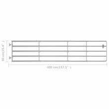 Load image into Gallery viewer, vidaXL 5 Bar Field Gate Steel (150-400)x90 cm Silver - MiniDM Store
