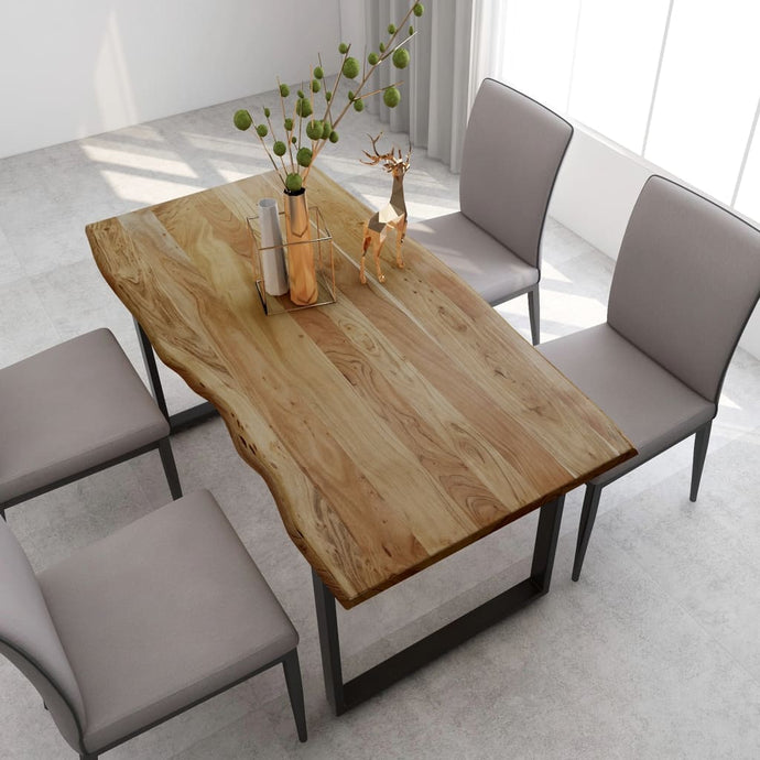 vidaXL Dining Table 160x80x76 cm Solid Acacia Wood - MiniDM Store