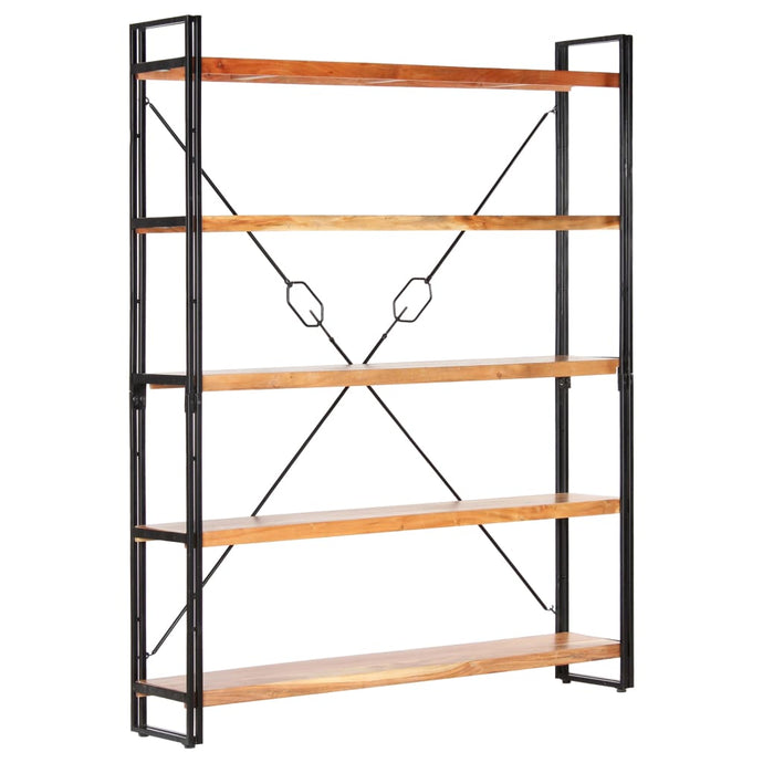 vidaXL 5-Tier Bookcase 140x30x180 cm Solid Acacia Wood - MiniDM Store