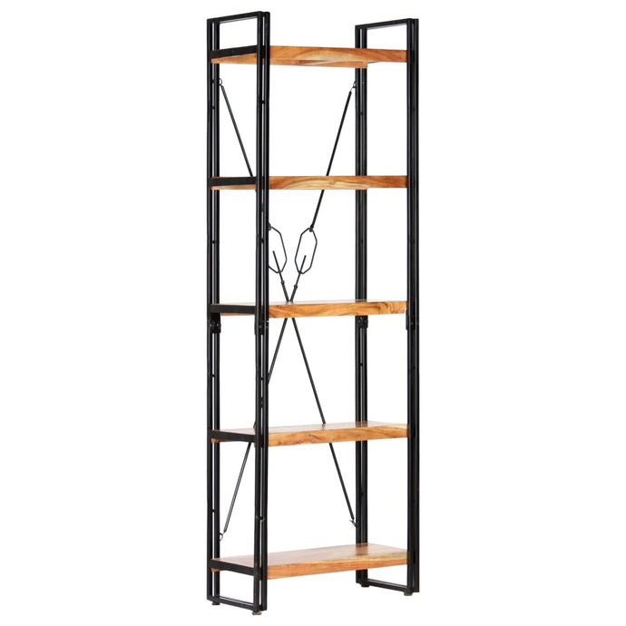 vidaXL 5-Tier Bookcase 60x30x180 cm Solid Acacia Wood - MiniDM Store