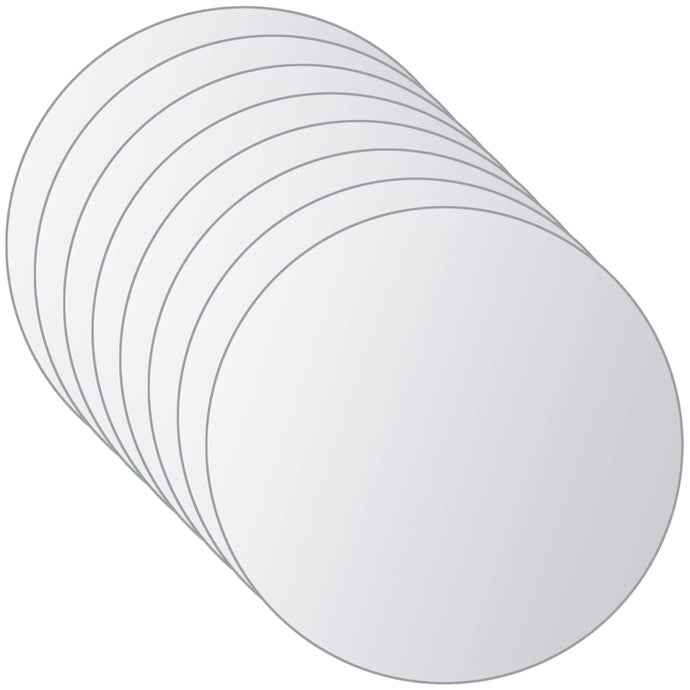 vidaXL 16 pcs Mirror Tiles Round Glass - MiniDM Store