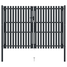 Load image into Gallery viewer, Double Door Fence Gate Steel 306x250 cm Anthracite
