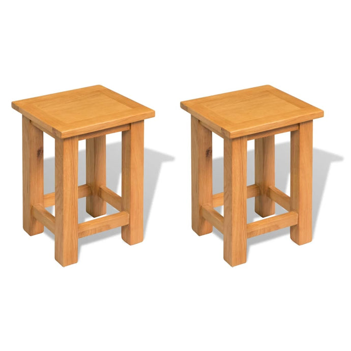 vidaXL End Tables 2 pcs 27x24x37 cm Solid Oak Wood - MiniDM Store