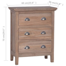 Load image into Gallery viewer, vidaXL Sideboard with 3 Drawers 60x30x75 cm Solid Teak Wood - MiniDM Store
