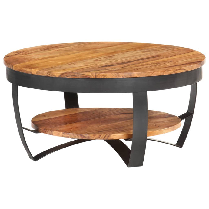 vidaXL Coffee Table 65x65x32 cm Solid Acacia Wood - MiniDM Store