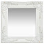 vidaXL Wall Mirror Baroque Style 40x40 cm White - MiniDM Store