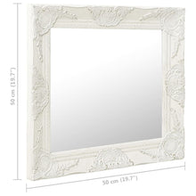 Load image into Gallery viewer, vidaXL Wall Mirror Baroque Style 50x50 cm White - MiniDM Store
