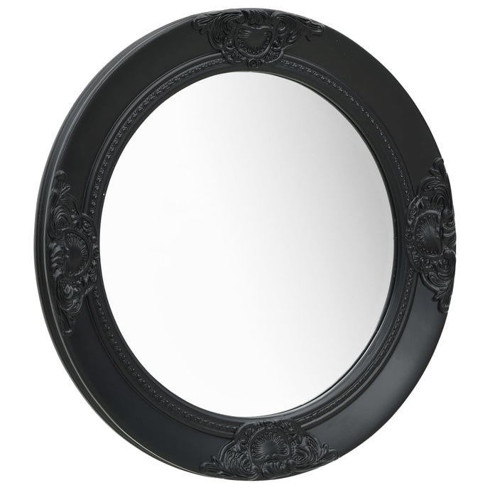 vidaXL Wall Mirror Baroque Style 50 cm Black - MiniDM Store