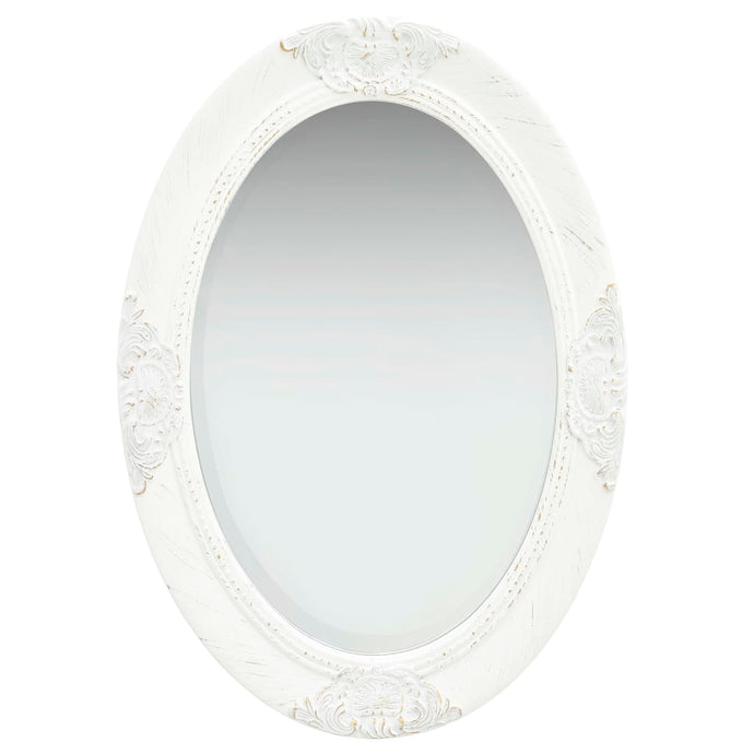 vidaXL Wall Mirror Baroque Style 50x70 cm White - MiniDM Store