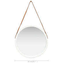 Load image into Gallery viewer, vidaXL Wall Mirror with Strap 50 cm White - MiniDM Store
