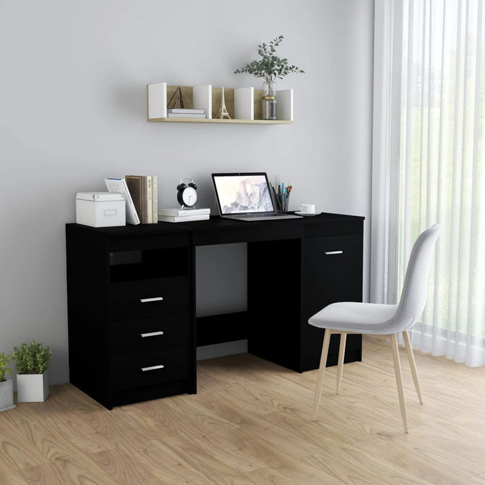 vidaXL Desk Black 140x50x76 cm Chipboard - MiniDM Store