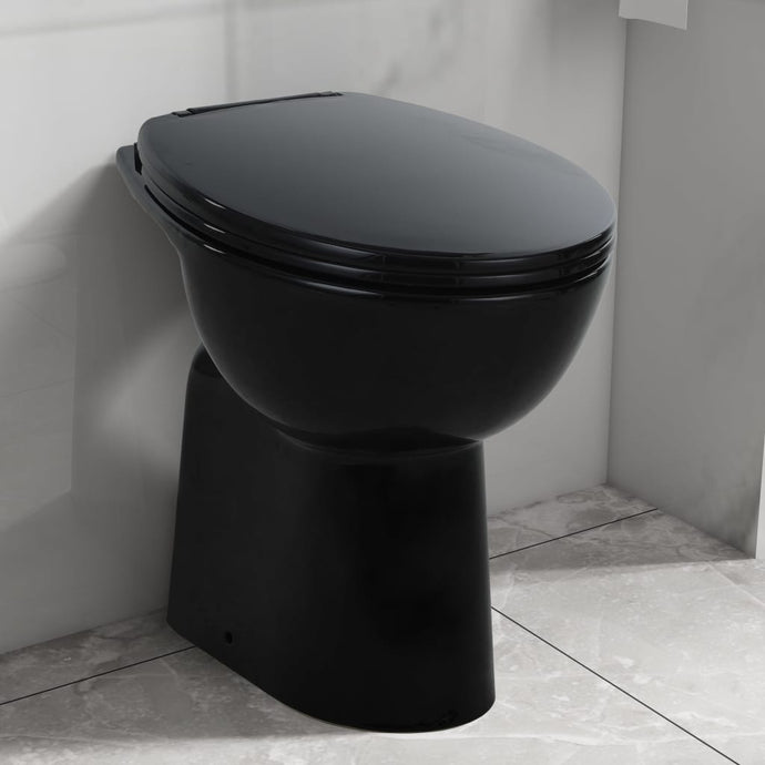 High Rimless Toilet Soft Close 7 cm Higher Ceramic Black - MiniDM Store