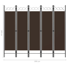 Load image into Gallery viewer, vidaXL 5-Panel Room Divider Brown 200x180 cm - MiniDM Store
