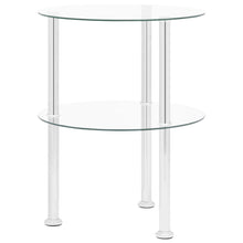 Load image into Gallery viewer, vidaXL 2-Tier Side Table Transparent 38 cm Tempered Glass - MiniDM Store
