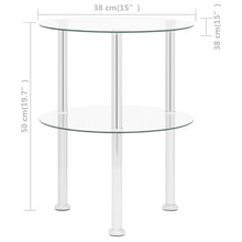 Load image into Gallery viewer, vidaXL 2-Tier Side Table Transparent 38 cm Tempered Glass - MiniDM Store

