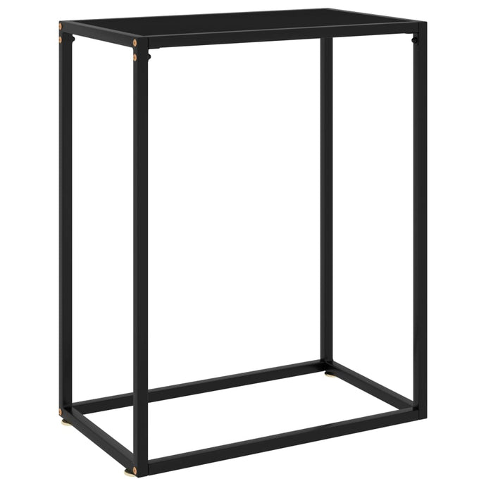 vidaXL Console Table Black 60x35x75 cm Tempered Glass - MiniDM Store