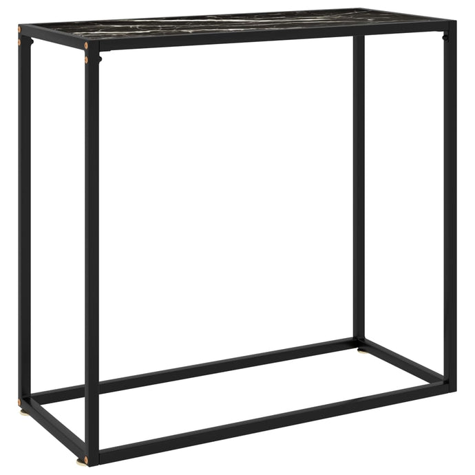 vidaXL Console Table Black 80x35x75 cm Tempered Glass - MiniDM Store