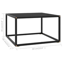 Load image into Gallery viewer, 322872 vidaXL Coffee Table Black with Black Glass 60x60x35 cm - MiniDM Store
