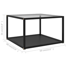 Load image into Gallery viewer, 322891 vidaXL Coffee Table Transparent and Black 60x60x35 cm Tempered Glass - MiniDM Store
