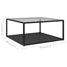 Load image into Gallery viewer, 322896 vidaXL Coffee Table Transparent and Black 80x80x35 cm Tempered Glass - MiniDM Store
