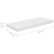 Load image into Gallery viewer, vidaXL Floating Wall Shelf High Gloss White 60x23.5x3.8 cm MDF - MiniDM Store
