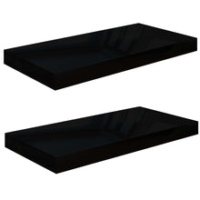 Load image into Gallery viewer, vidaXL Floating Wall Shelves 2 pcs High Gloss Black 50x23x3.8 cm MDF - MiniDM Store
