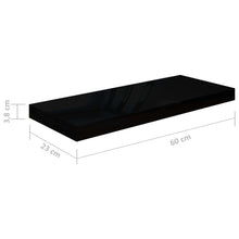 Load image into Gallery viewer, vidaXL Floating Wall Shelves 4 pcs High Gloss Black 60x23.5x3.8 cm MDF - MiniDM Store
