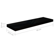 Load image into Gallery viewer, vidaXL Floating Wall Shelf High Gloss Black 80x23.5x3.8 cm MDF - MiniDM Store
