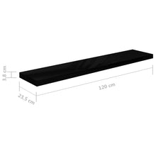 Load image into Gallery viewer, vidaXL Floating Wall Shelf High Gloss Black 120x23.5x3.8 cm MDF - MiniDM Store
